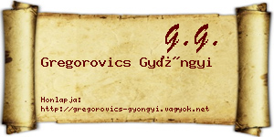 Gregorovics Gyöngyi névjegykártya